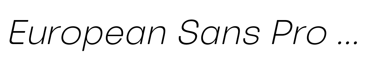 European Sans Pro Extra Light Italic